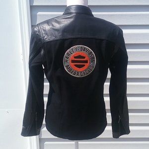Harley Davidson Medallion Leather & Knit Jacket. Size S